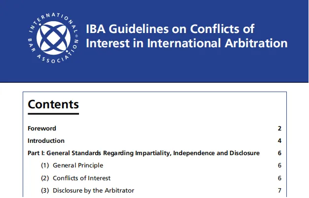 国际律师协会发布2024版《国际仲裁利益冲突指引》